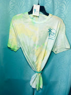 Key Lime Green Tropical colored tie dye t-shirts only in Large