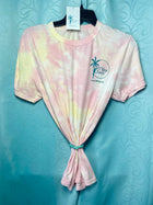 Sunshine Sky Tropical colored tie dye t-shirts available only in Medium